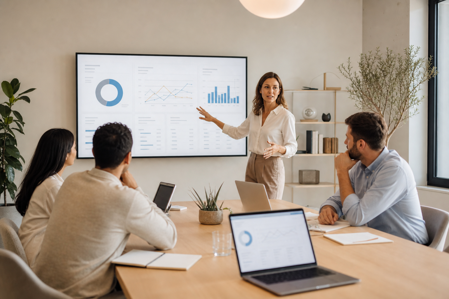 Strategic planning session in a modern office